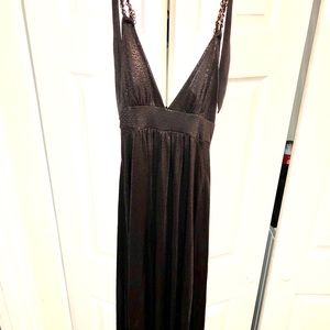 COOGI Backless Shoulder Strap Monogram Dress